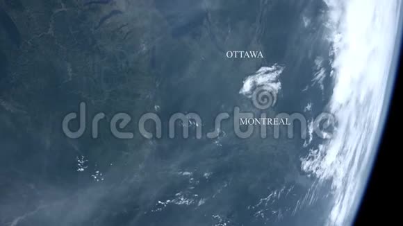 从太空中看到渥太华和蒙特利尔美国宇航局提供的一些元素视频的预览图