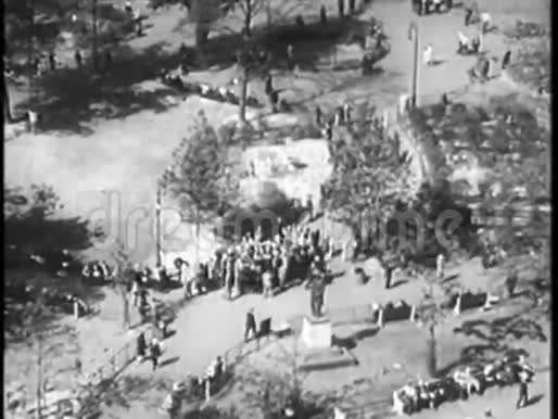 纽约市中央公园蒙太奇1930年代视频的预览图