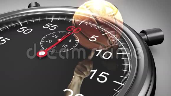 慢速旋转的篮球秒表图形视频的预览图