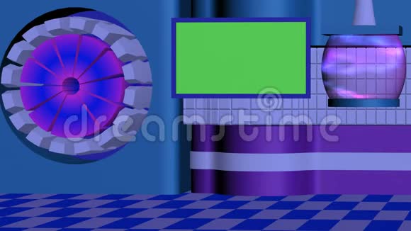 抽象背景小说工作室电视透明灯绿屏蓝紫色视频的预览图