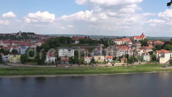 德国梅森历史上的梅森市中心全景德国米森是一个位于埃尔贝两岸的小镇视频的预览图