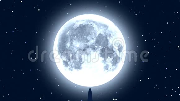 星夜乘飞机飞过月亮视频的预览图
