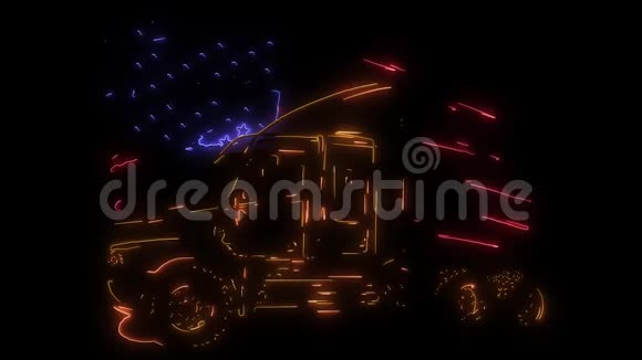 美国卡车货物运输激光动画视频的预览图