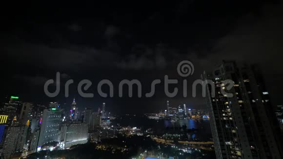 中国香港夜景全景视频的预览图