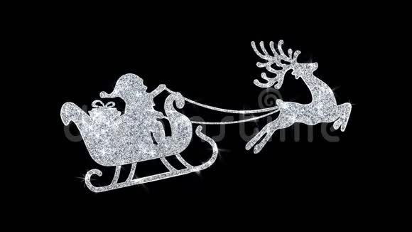 圣诞装饰驯鹿飞翔闪烁图标视频的预览图