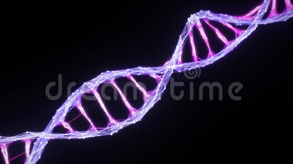 分离的数字PlexusDNA分子链环粉红色紫色光视频的预览图