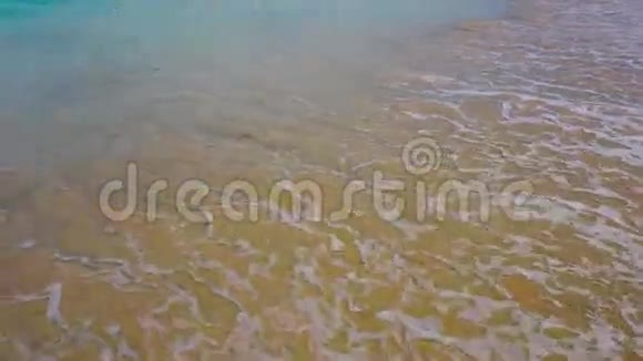 印尼巴厘岛的海浪冲刷海岸视频的预览图