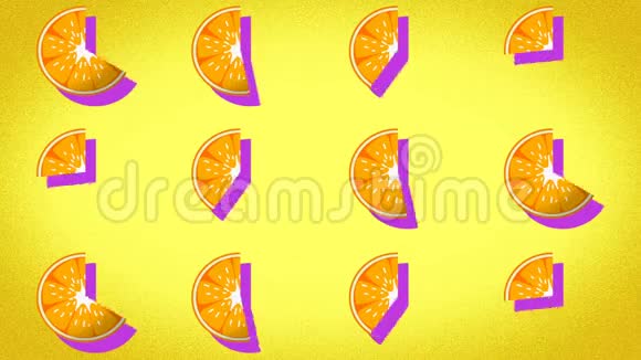 橙色理想的动画图案代表夏天夏天的水果视频的预览图