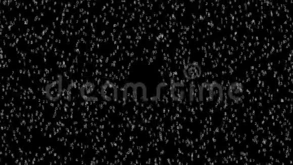 抽象白色不同的小数字在黑色背景上混沌运动无缝循环动画飞行的数字视频的预览图