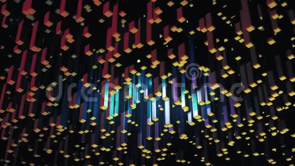 呼吸光学错觉与现代计算机产生的三维矩形块动画体积的底部视图视频的预览图