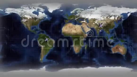 空中旅行大陆之间的飞行路线视频的预览图
