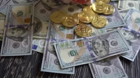比特币BTC硬币的钞票100美元视频的预览图