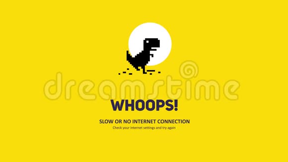 没有互联网连接铬恐龙运行黄色主题视频的预览图