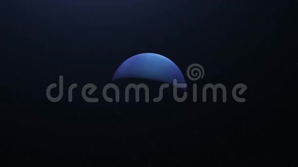 抽象蓝色水星在黑暗无尽的外层空间旋转无缝环动画美丽的蓝色球体视频的预览图