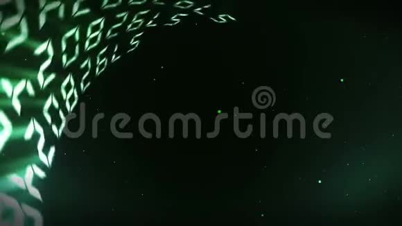 浮动号码背景数字照明隧道抽象数字循环动画视频的预览图
