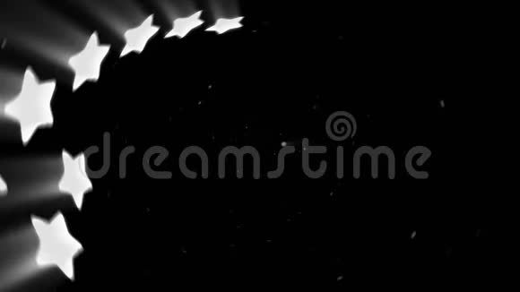白色霓虹星形发光的线条虚拟现实隧道飞行的未来主义现代恒星循环动画视频的预览图