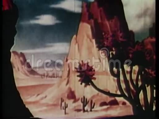 沙漠中的卡通岩层视频的预览图