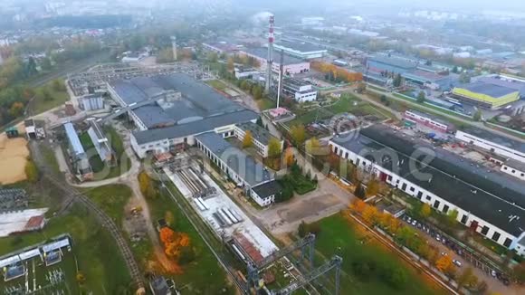 天景工业工厂工业城市无人机视野中的制造区域视频的预览图
