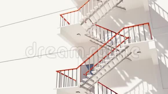 摄像机用无尽的消防楼梯视频的预览图
