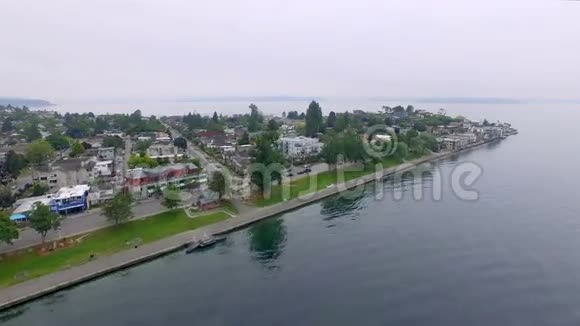 清晨在西雅图海滨城市扫瞄视频的预览图