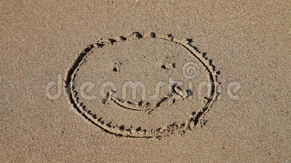 沙滩上的笑脸标志视频的预览图