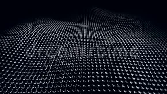 现代抽象的环状亮蓝金属表面波视频的预览图
