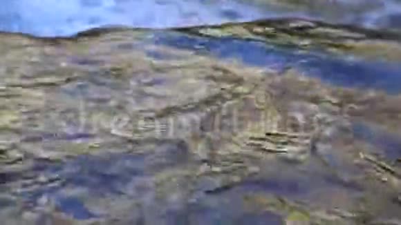 流动水面彩色和彩虹反射的背景视频的预览图