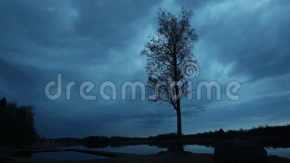 傍晚湖边的景观时间视频的预览图