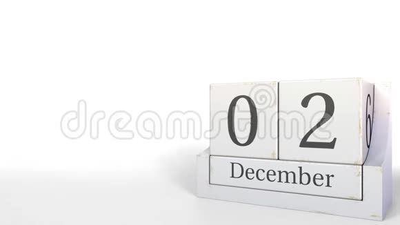 12月2日复古立方体日历3D动画视频的预览图