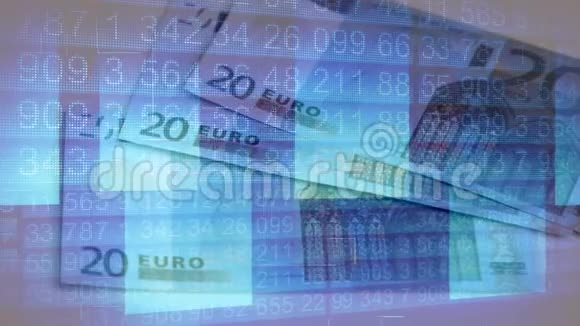 钞票移动和数字数字在前景变化视频的预览图
