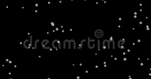 圣诞节黑色背景白色现在从顶部降雪假日视频的预览图