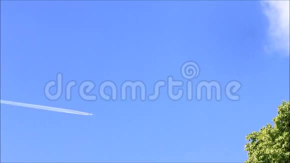 飞机逆蓝天飞行视频的预览图