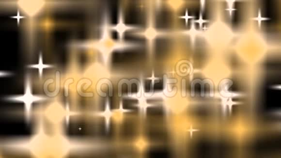 黄褐色灰色无缝起升星浮缓动环粒子星动画黑色背景视频的预览图