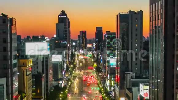 首尔市破产日落黄昏视频的预览图