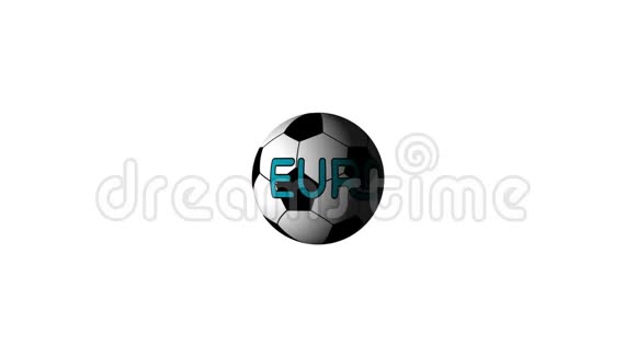 循环现实动画的旋转三维足球和文字EURO2020视频的预览图
