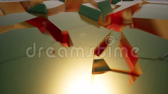 黄金马赛克片段三维现实镜头视频的预览图