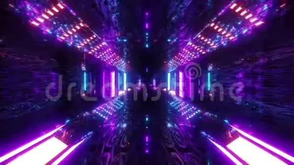 闪烁科幻隧道走廊与抽象的眼睛纹理三维插图现场壁纸运动背景视觉vj循环视频的预览图