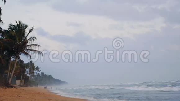 斯里兰卡近印度洋的海滩景色视频的预览图