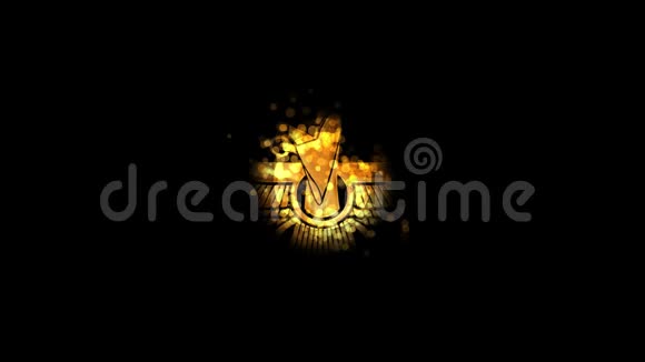 黄金法拉瓦哈尔琐罗亚斯德教宗教象征上透明的背景视频的预览图