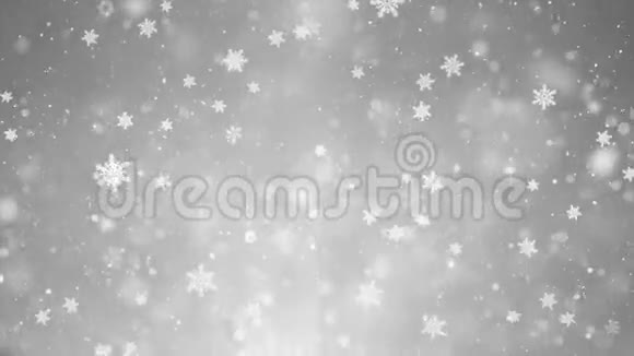 银白色雪花框架环色背景视频的预览图