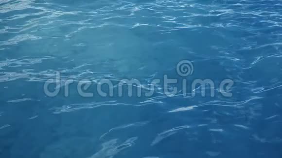 海或海洋海浪近景碧波荡漾的海水蓝色晶莹剔透的水人们可以看到沙质海床海洋视频的预览图