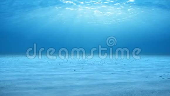 从上面射出的阳光穿透深蓝色的海水海底的腐蚀效应日光光束视频的预览图