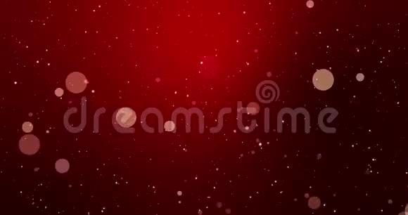 红色圣诞背景上的金色纸屑和bokeh灯视频的预览图