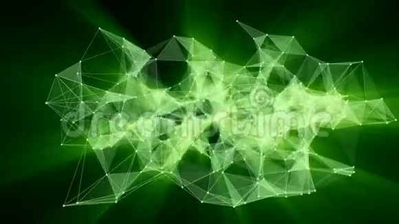 绿色神经丛网络转换为霓虹灯西班牙文本的动画未来视频的预览图