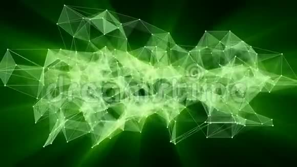 绿色神经丛网络向霓虹俄文本转型的动画未来视频的预览图