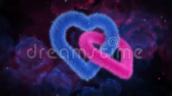 两性心脏联盟蓝色粉红色玫瑰bg视频的预览图