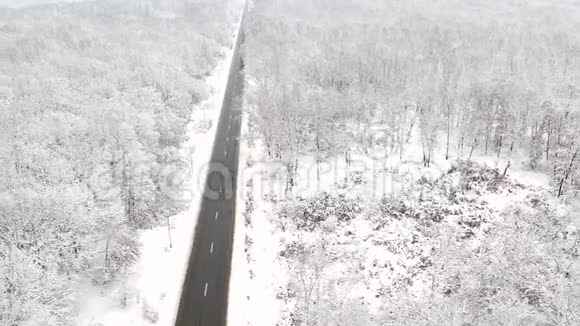 在冬季公路上行驶的汽车视频的预览图