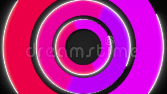 三维彩色圆圈笔画形状三维渲染计算机生成的背景视频的预览图