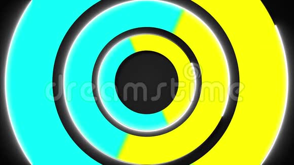 三维彩色圆圈笔画形状三维渲染计算机生成的背景视频的预览图