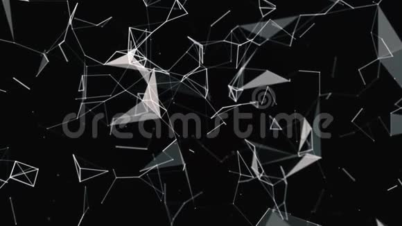 用线条和三角形抽象白色的空间传播概念视频的预览图